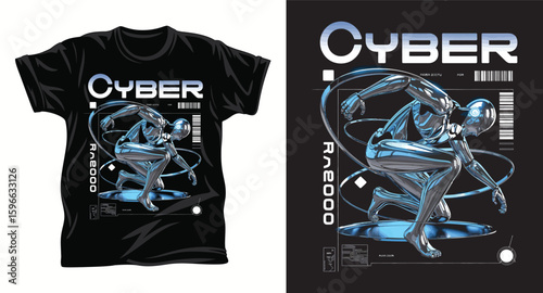Cyberpunk graphic T-shirt design print