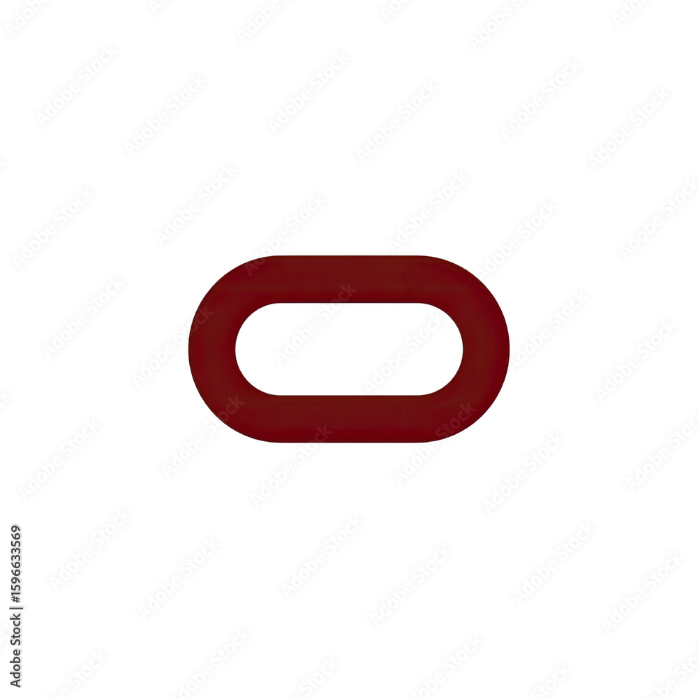 Obraz premium Abstract Red Oval Shape Single Link in a Chain