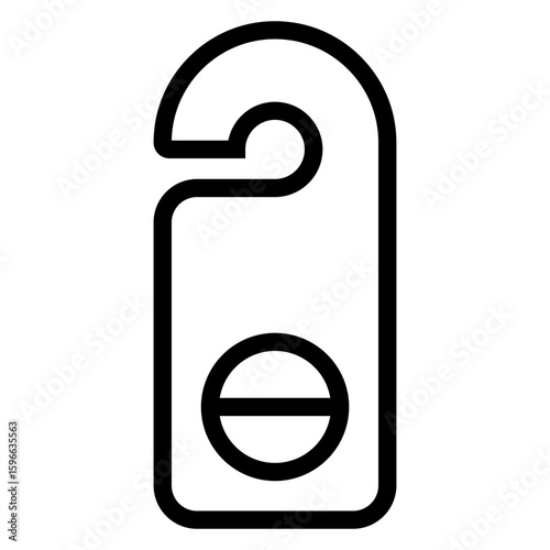 Icono cartel de no molestar con líneas para colgar en cerradura de puerta de hotel