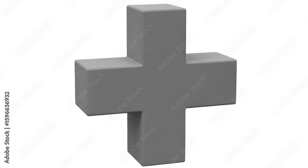 Fototapeta premium Isolated Gray Plus Sign