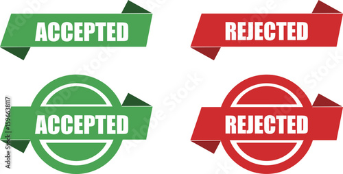 set of premium quality labels accepted and rejected