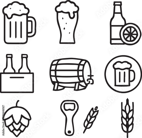 Beer and beer brewing. Foamy carbonated alcoholic and non-alcoholic drink 