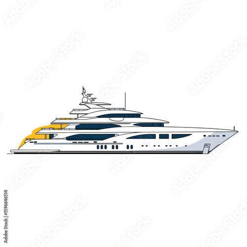 Luxurious superyacht with sleek modern design and multi-deck layout for ultimate maritime leisure and exploration