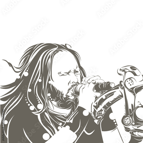 silhouette of nu metal band vocalist