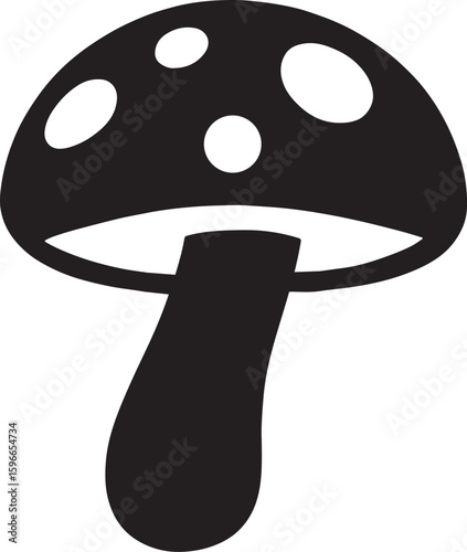 Mushroom silhouette icon vector, mushroom icon, mushroom silhouette vector illustration