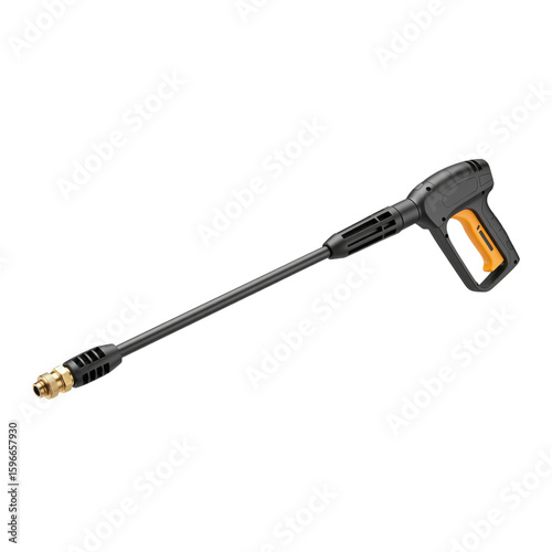 Pressure washer wand extension on transparent background