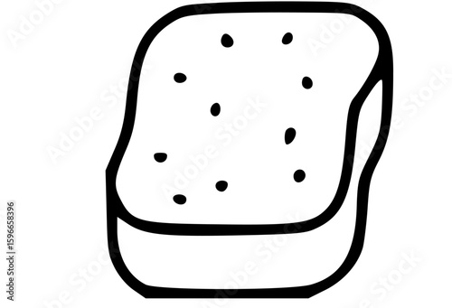 A simple, outlined illustration of a sponge with visible pores or holes on its surface.