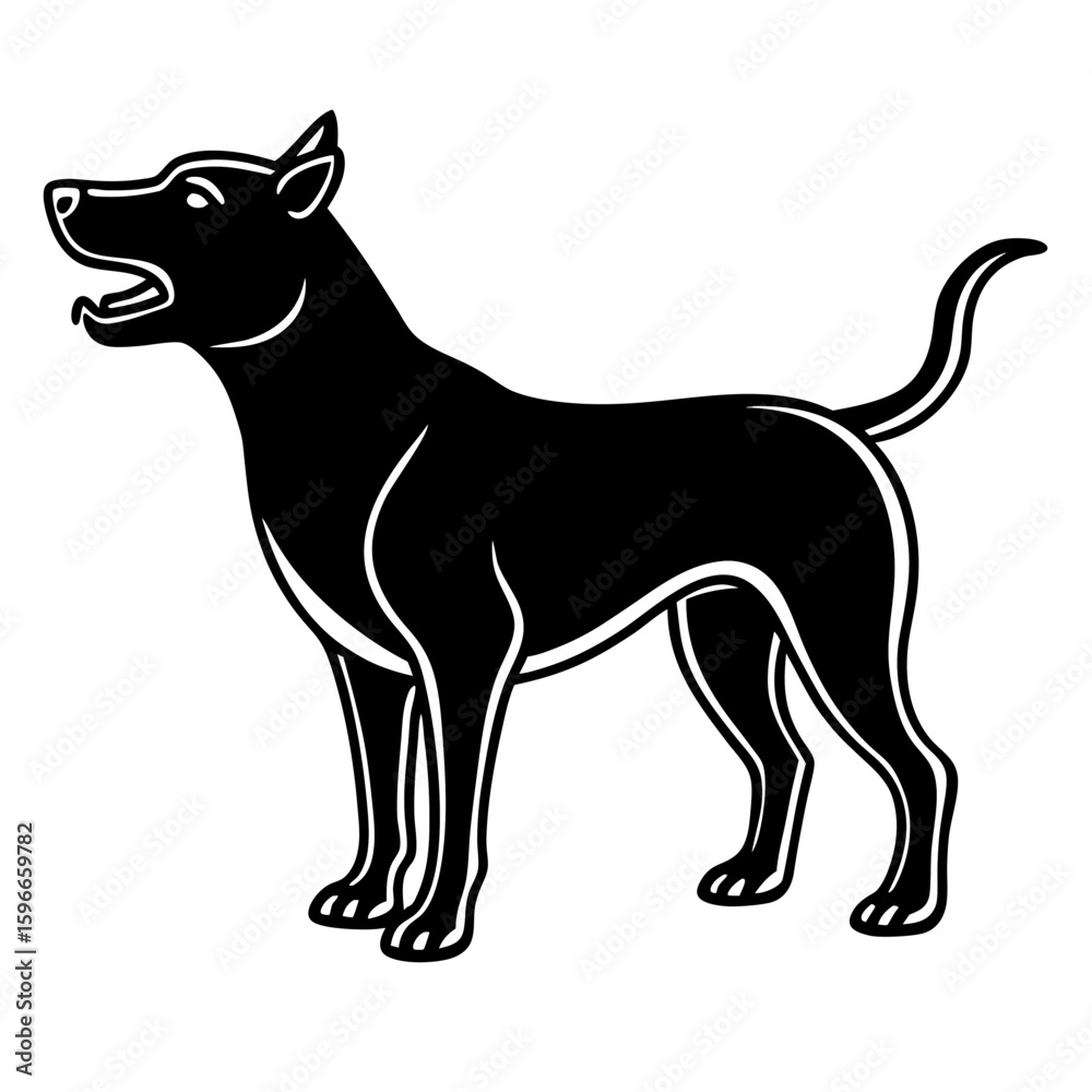 Black Silhouette Dog Barking Vector Black Silhouette Dog Barking Vector