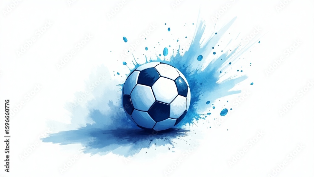 Naklejka premium arte de uma bola em tinta azul