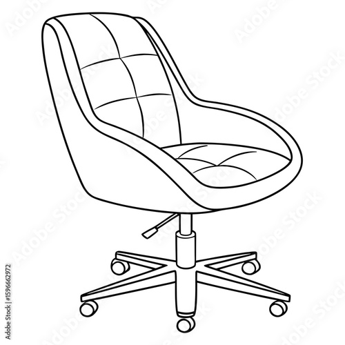 Outline drawing of a modern office chair