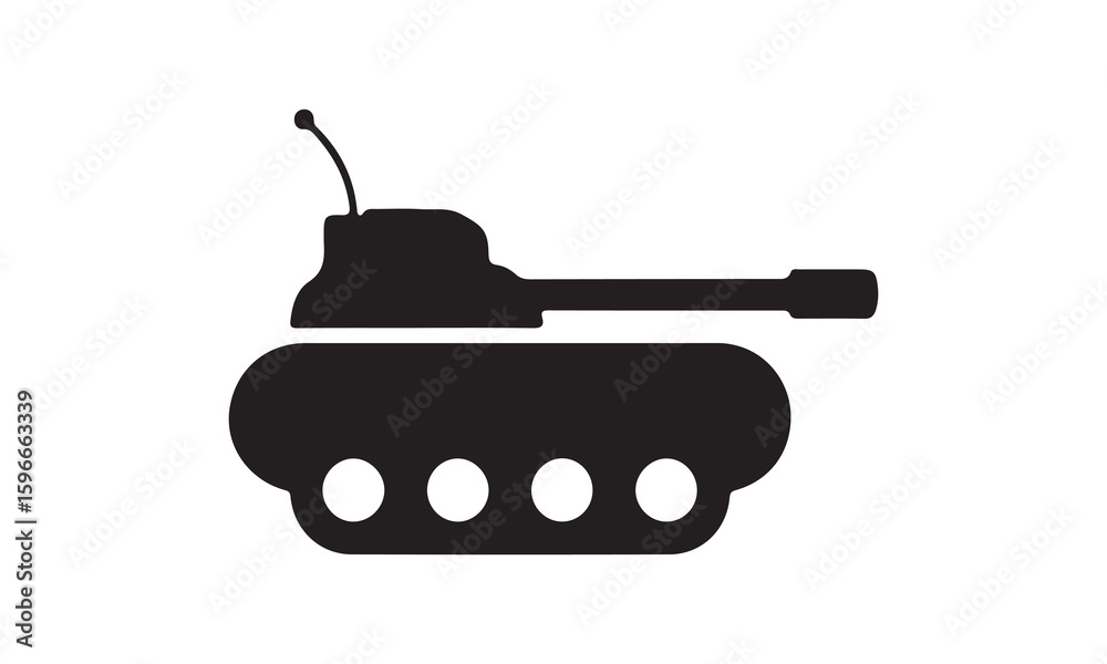 Fototapeta premium Russian Military Tank Vector Illustration Isolated on White Background