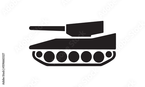 Russian Military Tank Vector Illustration Isolated on White Background