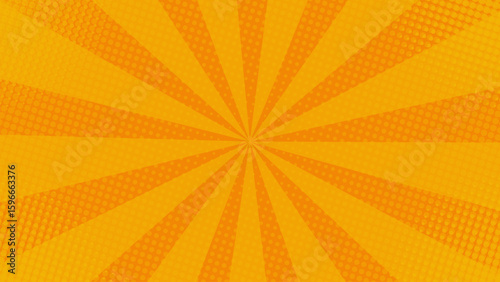Sunlight and halftone comic background with orange color. Suitable for comics, prints, posters, etc.