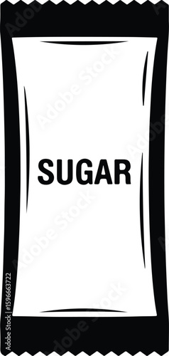 Silhouette sugar packet vector illustration for food and beverage concepts Vector Illustrator