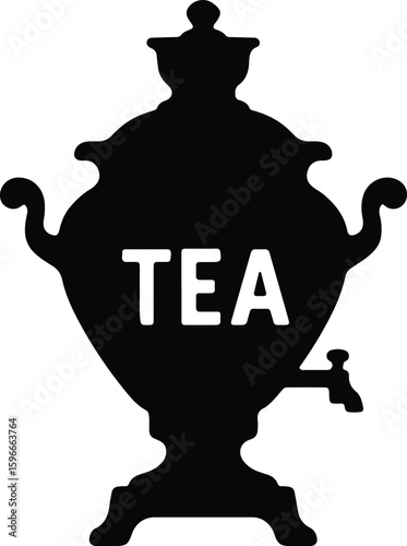 Silhouette samovar traditional Russian tea kettle Vector Illustrator