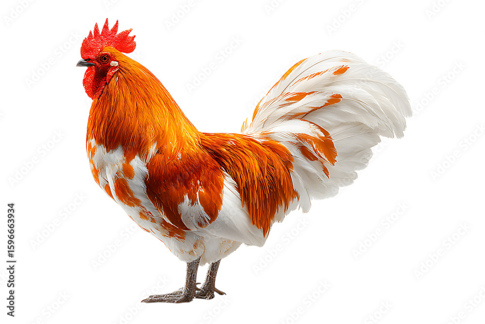 Fototapeta premium Vibrant Rooster in Orange and White