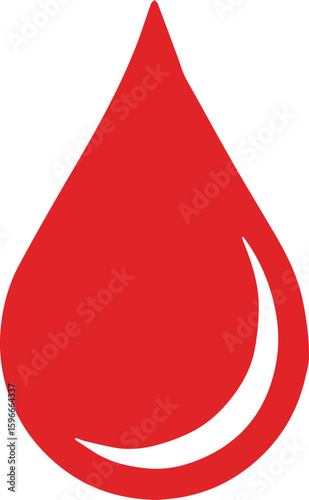 high quality red blood drop vector illustration for medical, healthcare, donation, wellness, emergency graphics