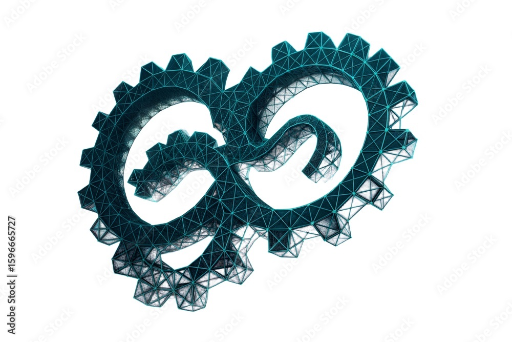 Obraz premium Heart shaped gold and silver tattoo ornament with diamond chain and 3D abstract vector design