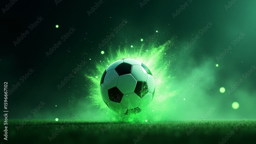 Fototapeta premium bola com luzes neon verde
