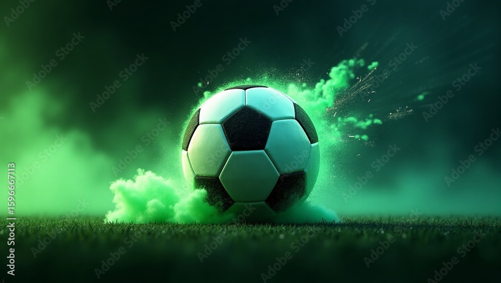 Fototapeta premium bola com luzes neon verde