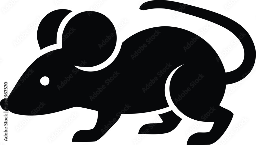 Fototapeta premium Cute Little Mouse Silhouette
