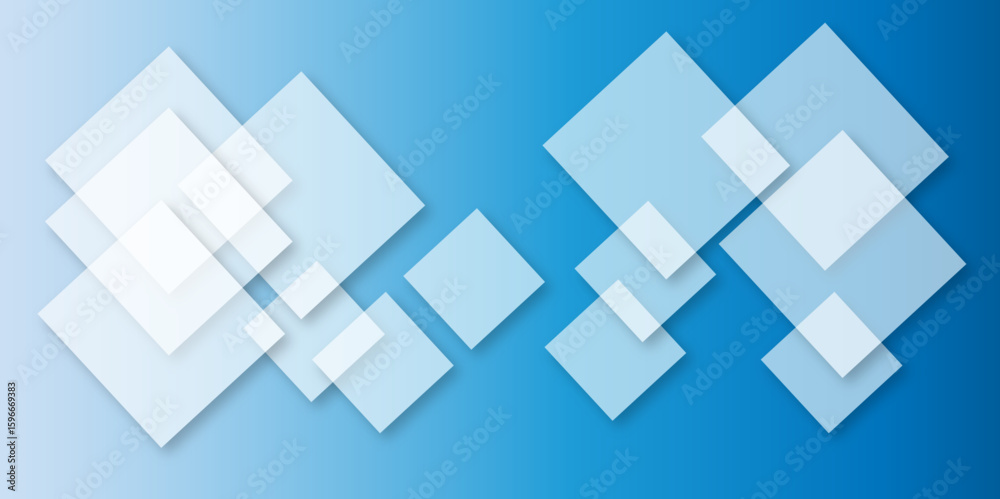 Obraz premium Blue background Abstract Geometric pattern light. material in triangle diamond and blue squares shapes. Blue technology square business background with motion gradient blue light effect. colorful wall