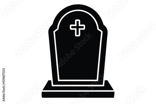 tombstone rip vector icon