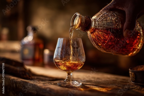 Whiskey Pouring Into Glass