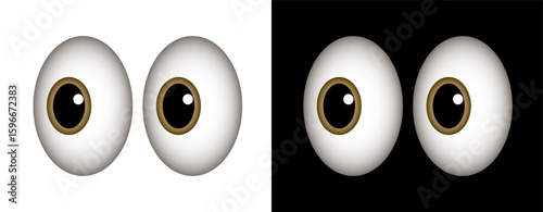 Big eyes icon, look or glance sign, eye expression