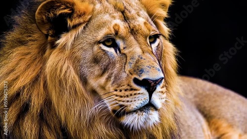 Majestic Lion Portrait: Close-Up of a Regal African Predator