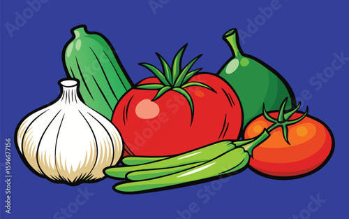 Realistic fresh vegetables isolated on white background
