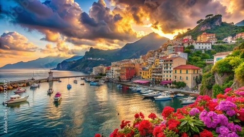 Panoramas of Italian lakes, from Lake Como's towns to Lake Garda's shores, reveal a beautiful summer landscape of water, boats, and sky