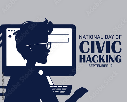 Vector Illustration of National Day of Civic Hacking. September 18. Flat design vector.