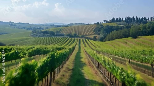 Wallpaper Mural Rows of vineyards going off into the distance, with a hilly landscape in the background. Ideal for presentations about agriculture and wines.
 Torontodigital.ca