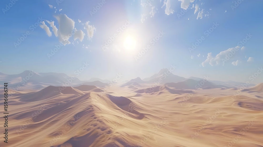 Fototapeta premium A vast desert landscape with towering sand dunes