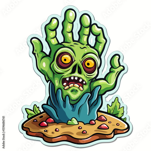 Halloween Sticker different cute halloween Vector Retro Cartoon