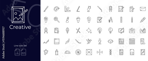 Creative Line Editable Icons set. Vector illustration in modern thin line style of Creative icons: creativity, business, startup, etc
