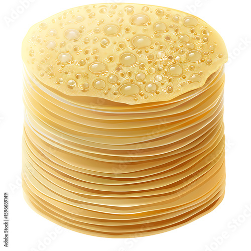 Stack of Golden Pancakes with Bubble Texture