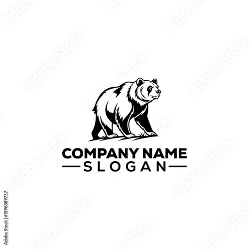 Cute Panda Climbing Bamboo Tree Logo