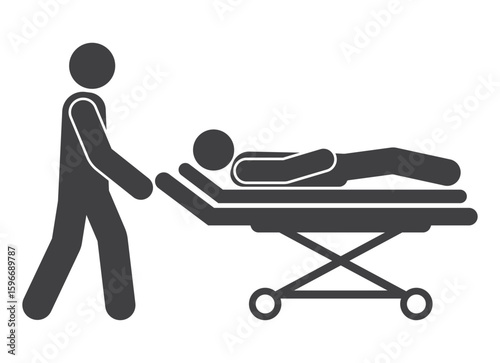 nurse care stretchers with patient icon