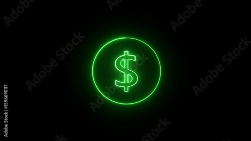 Black background with a bold dollar sign symbol representing currency, finance, and investment in business