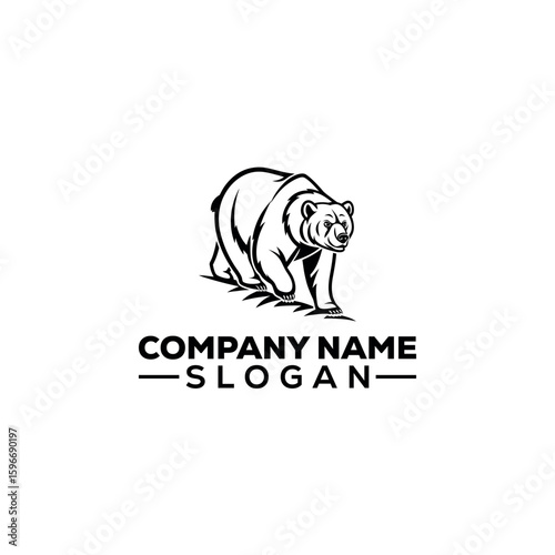 Cute Panda Climbing Bamboo Tree Logo