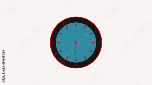 Circle analog clock isolated animation, Simple of shape clock animated wall clock.4k vedio 