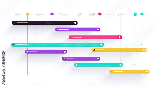 Colorful Gantt Chart Project Timeline Visualization