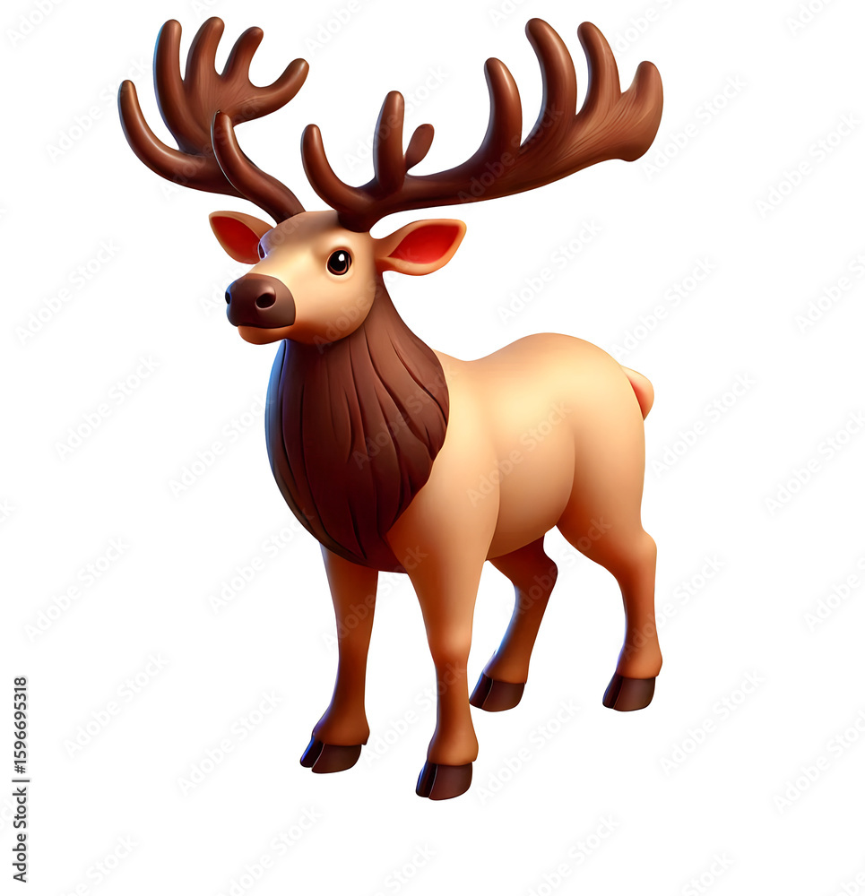 Obraz premium Illustration of an Elk isolated on a transparent background