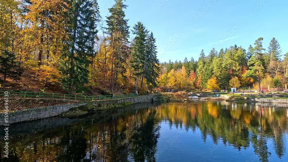 26-10-2024 autumn lake in karpacz park poland 26-10-2024 autumn lake in karpacz park poland