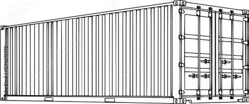 Minimalist shipping container outline

