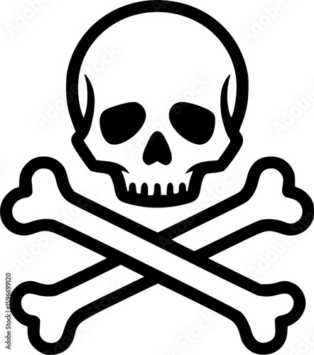 Minimalist pirate flag outline icon
