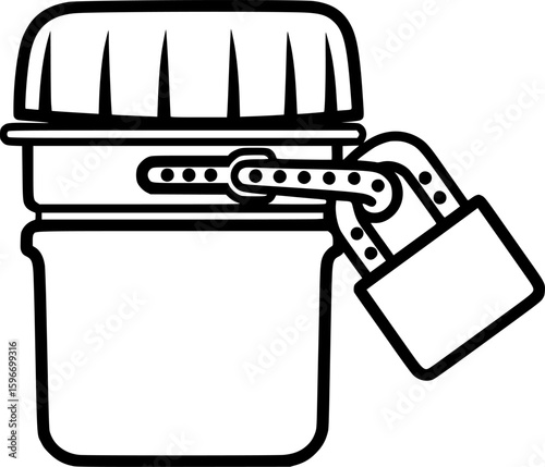 Vector icon of snap closure container
