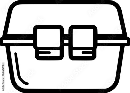 Vector icon of snap closure container
